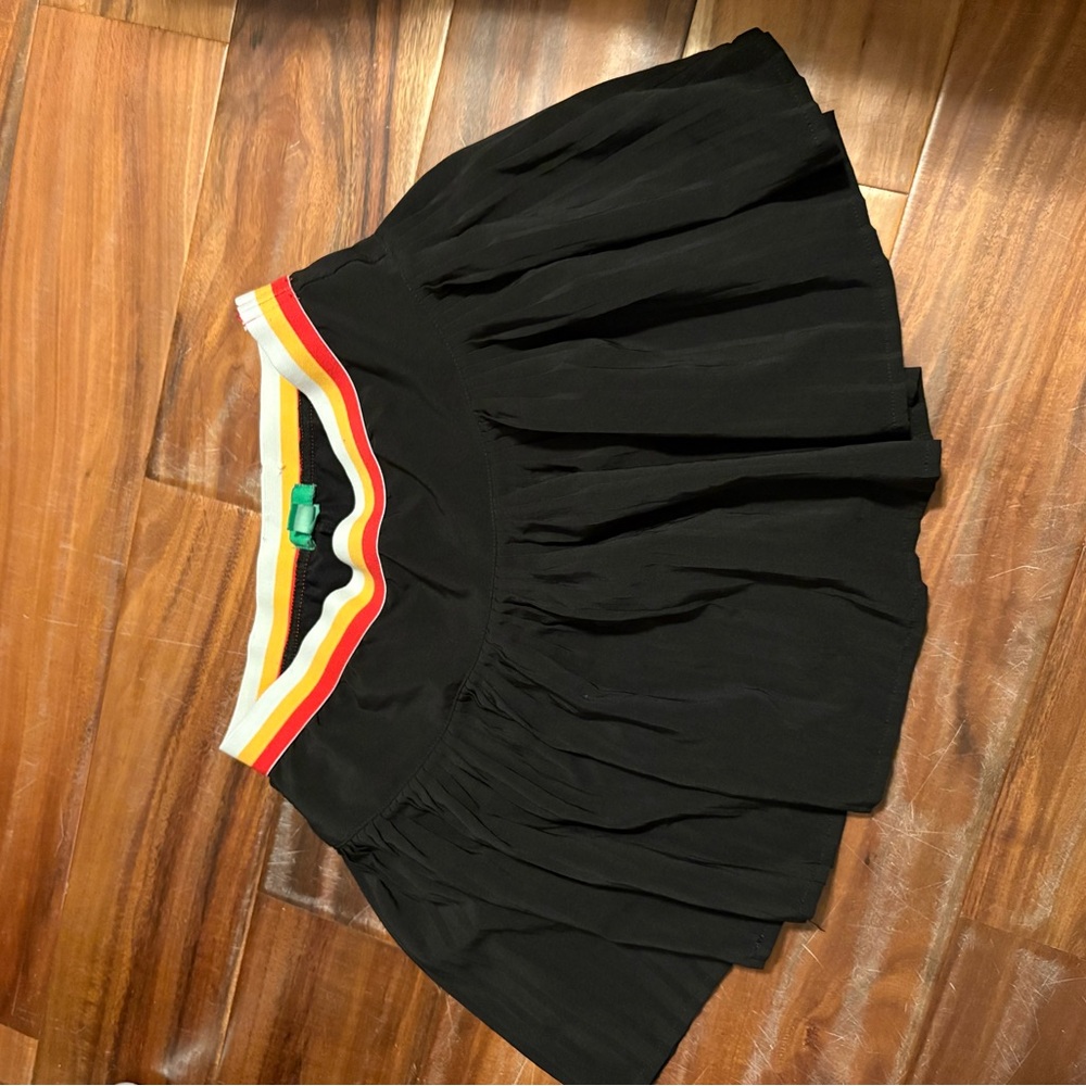 Dip Girls Pleated Skirt‎ Black Retro Stripe Waist Size 6–7 k2